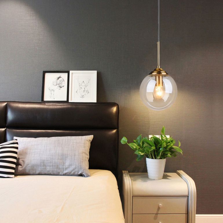 Globe Anhänger Deckenleuchte minimalistische Glasgehackbeleuchtung für Schlafzimmer