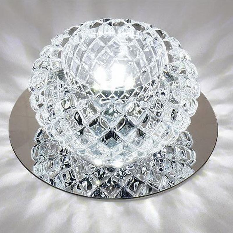 Moderne, quadratische, bündig montierte Kristall-Deckenleuchte mit Loch von 7,6 cm Durchmesser