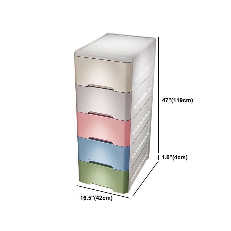 Modern Plastic Storage Cabinet with Drawer Non-Hanging Wardrobe Armoire