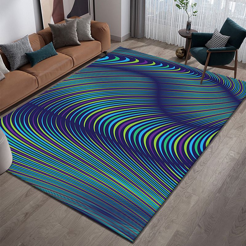 Purple Abstract Graphic Rug Polyester Modern Rug Washable Rug for Home Decor