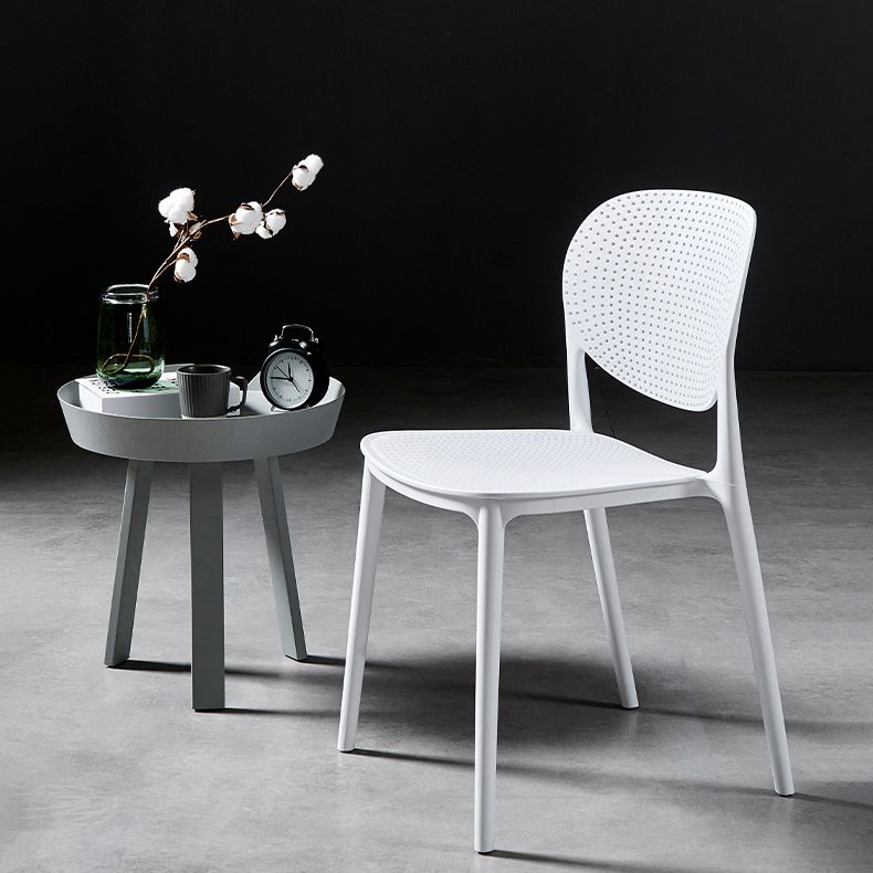 Modern Plastic Open Back Side Chair 32"H Acrylic Dining Chair for Restaurant Bedroom