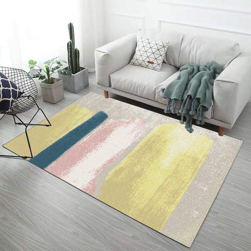 Modern Geometry Rug Polyester Rug Stain Resistant Carpet for Home Decor