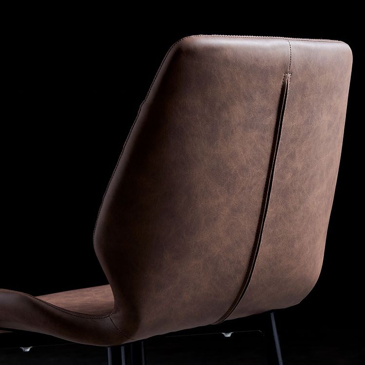 Chaise d'appoint scandinave à dossier solide, chaise de salle à manger rembourrée en métal