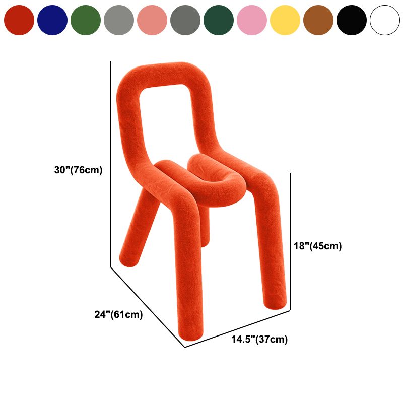 Modern Style Upholstered Dining Chair Open Back Dining Side Chair