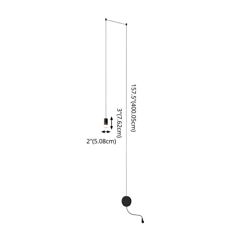 Lampada a sospensione lineare nera Lampada di sospensione a LED in metallo minimalista creativo