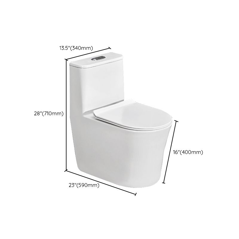 Modern White Flush Toilet Ceramic Elong One-Piece Toilet with Slow Close Seat
