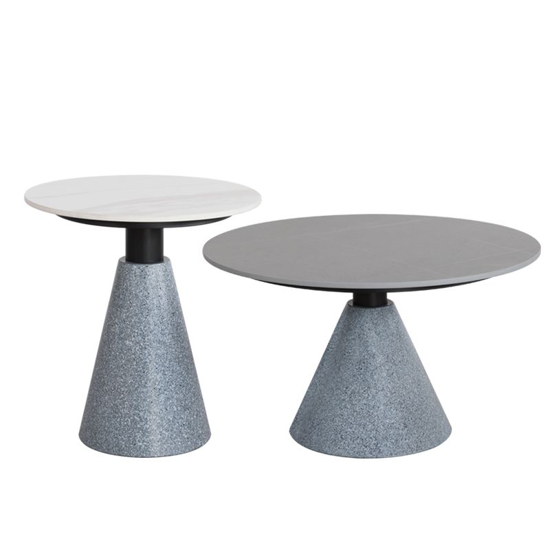 1 Slate Pedestal Coffee Table Round Modern Minimalist Coffee Table