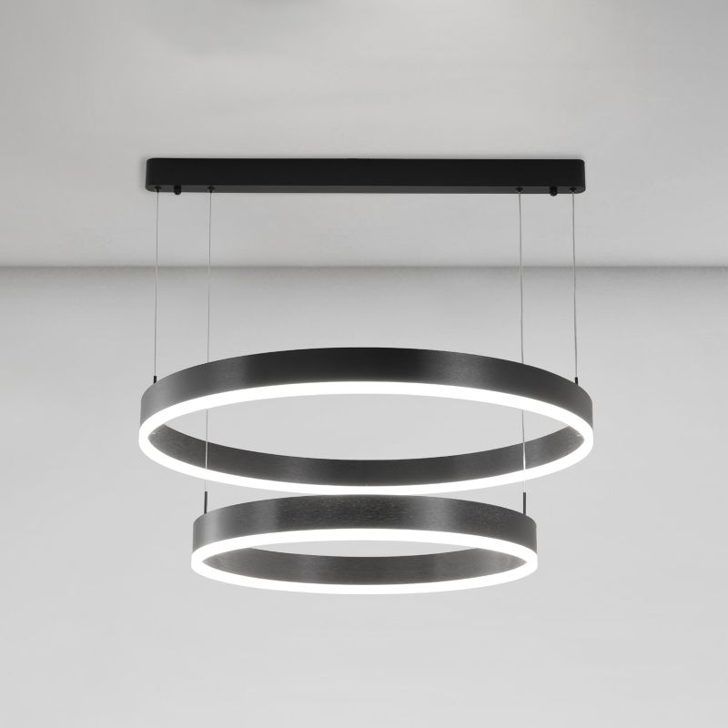 2-laag kroonluchter licht minimalistische stijl cirkelvormige metalen hanglamp voor slaapkamer