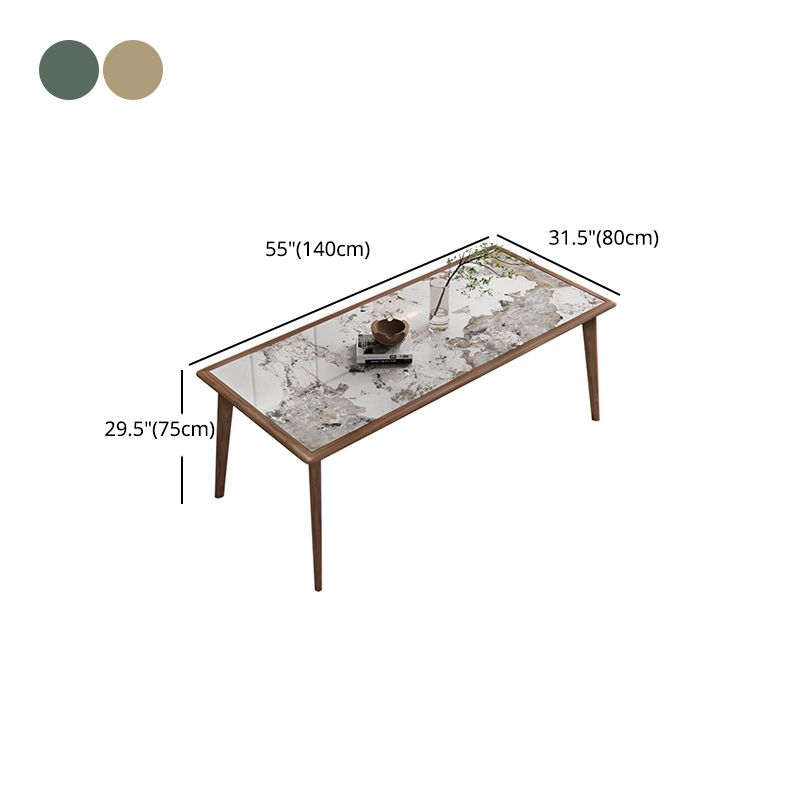 Modern Solid Wood Dining Site Table Stone Top Tripod Base Dining Table