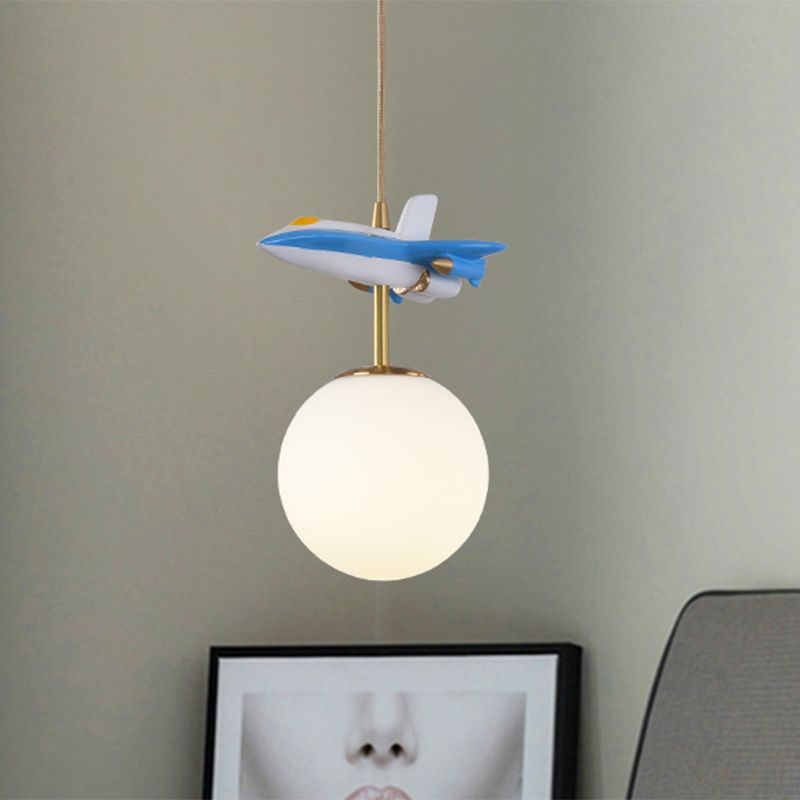 Flugzeugendecke Anhänger helles Kinder Metall 1 hellweißes/blaues Aufhängung Licht für Schlafzimmer