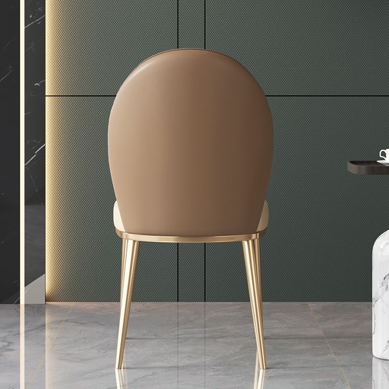 Nordic Style Metal Side Chair Gold Base Side Dining Chair for Home Use