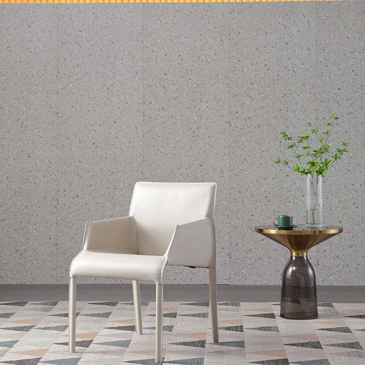 Contemporary Leather Dining Chair Upholstered Arm Chair for Restaurant Use