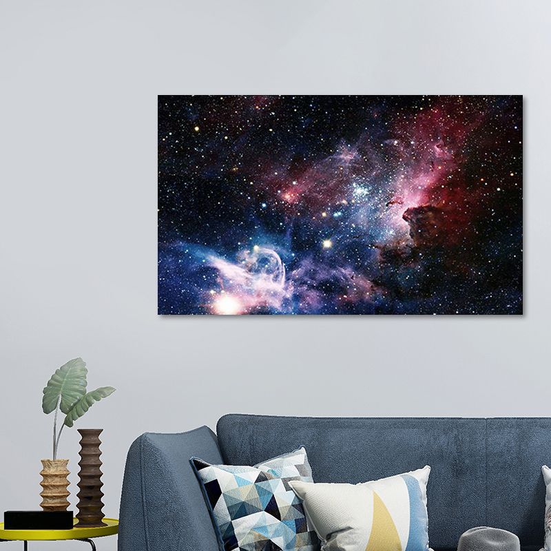 Mysterious Starry Night Asterism Canvas for Guest Room Outer Space Wall Art Print