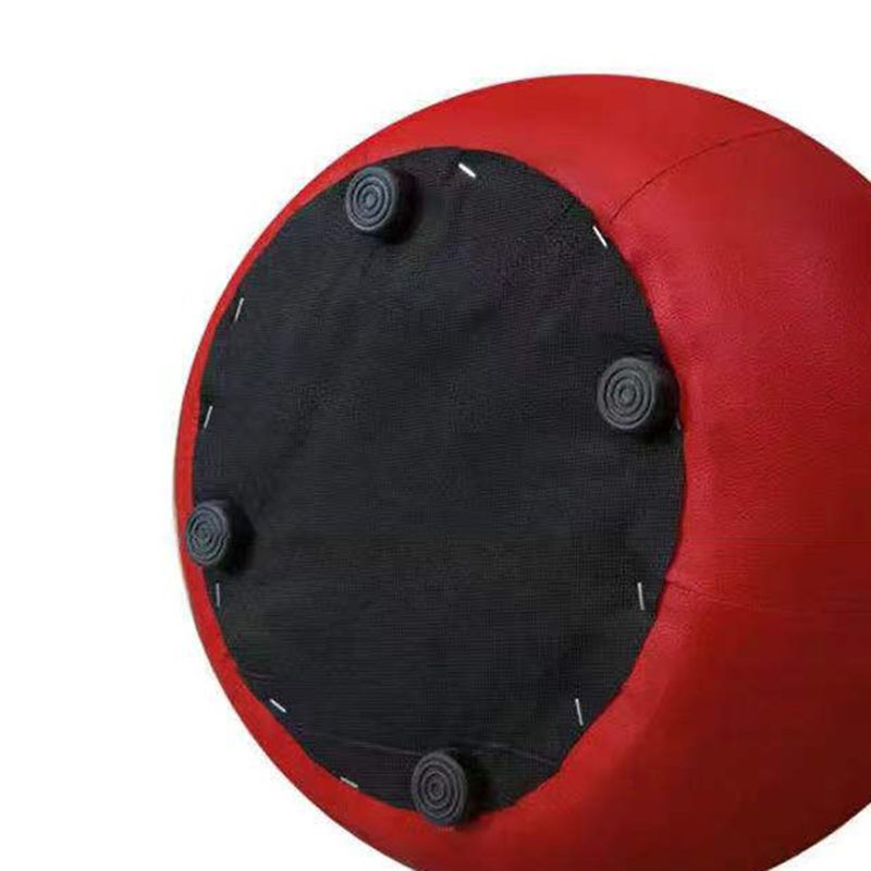 Water Resistant Standard Round Modern Red Leather Pouf for Living Room