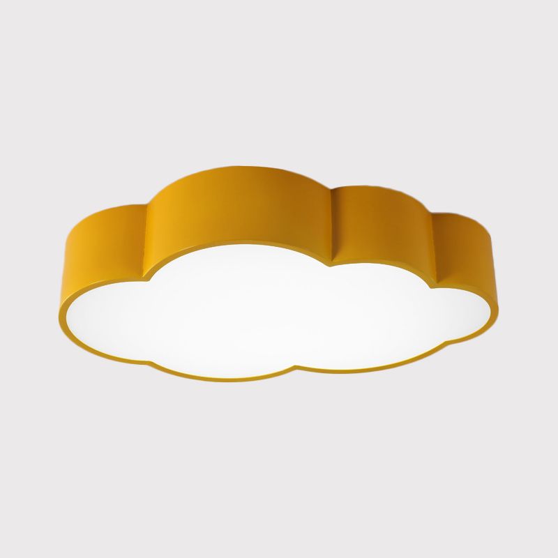 White/Red/Yellow Cloud Flush Ceiling Light Kids Acrylic Flush Mount Recessed Lighting for Kindergarten