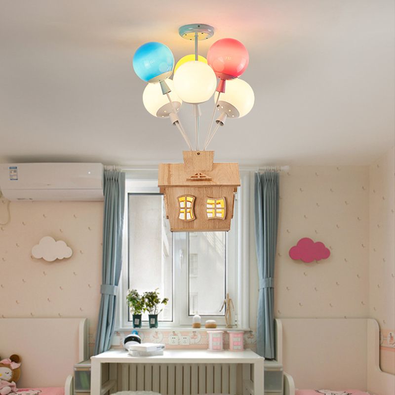 Kleurrijke metalen plafondlamp creatieve ballon moderne semi-inbouwlamp voor kinderkamer