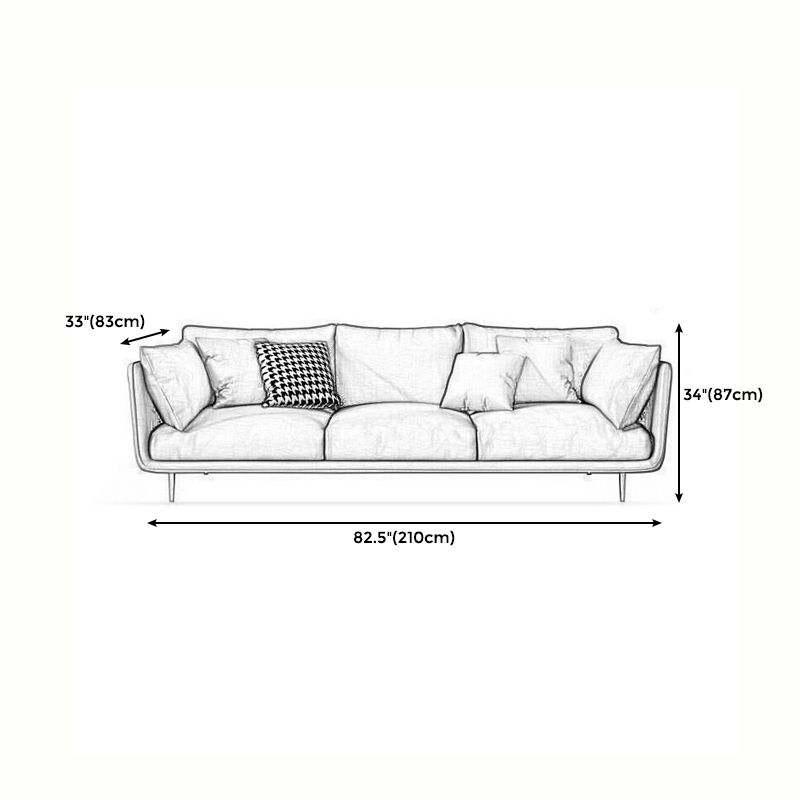 Sofa rembourré en cuir imité avec rembourrage de siège en latex sur le dos de l'oreiller