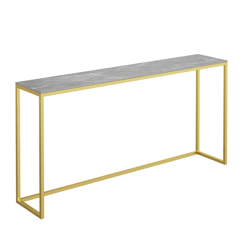 33.46" Tall Glam Console Sofa Table 1-Shelf Stone Accent Table for Hall