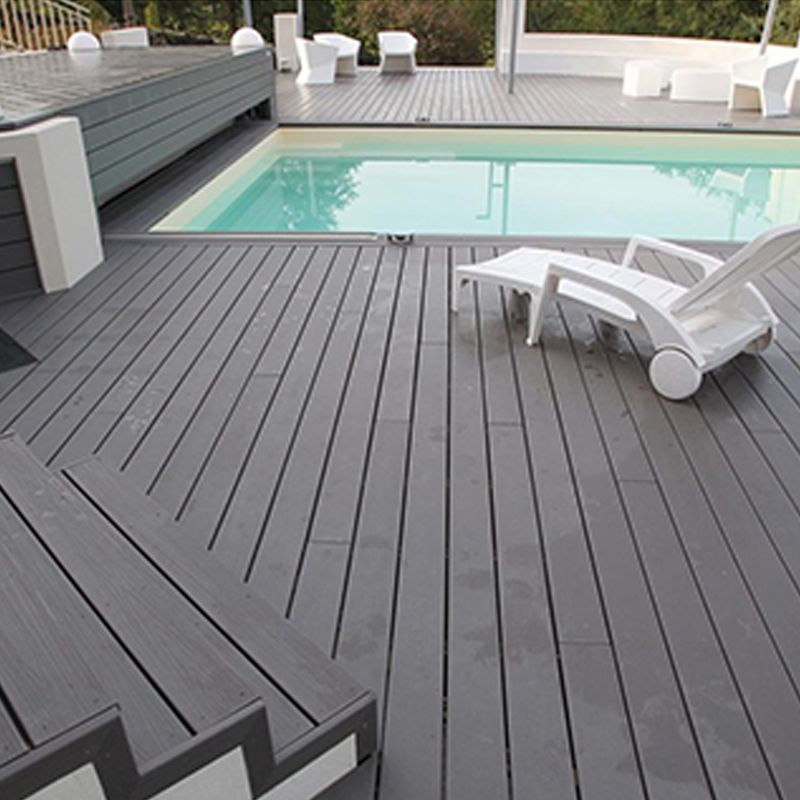 Composite Deck Plank Solid Color Wire Brushed Deck Tiles for Outdoor