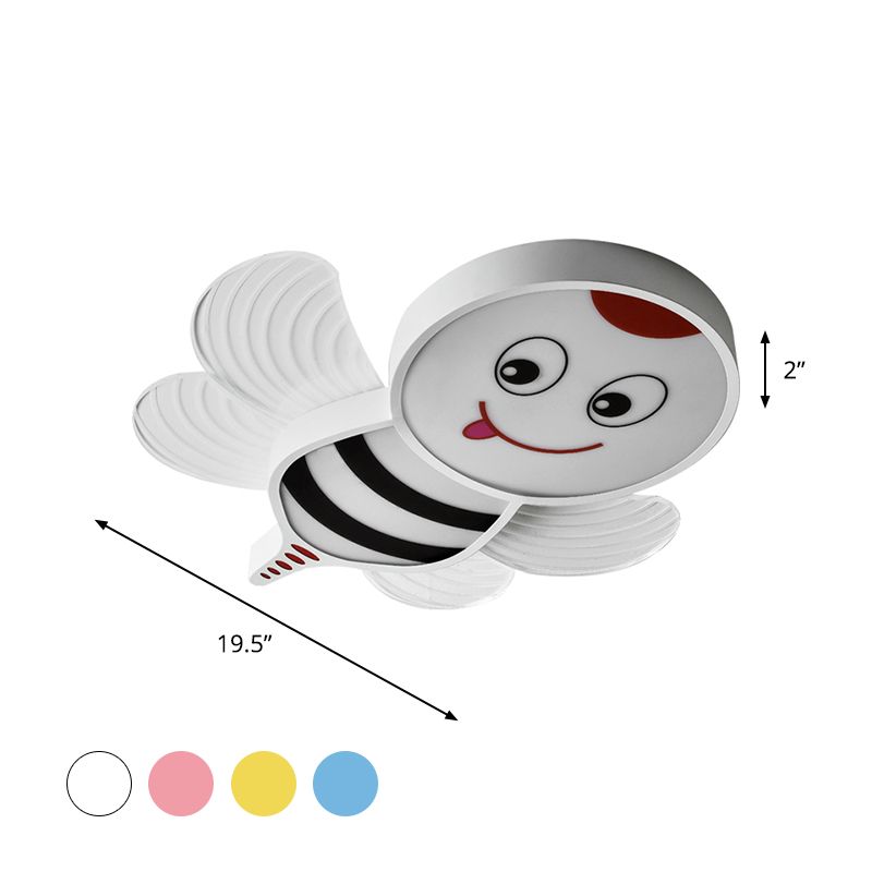 Cartoon Biene Form flushmount Beleuchtung Acryl LED-Schlafzimmer Flush Halterung in Weiß/Pink/Gelb