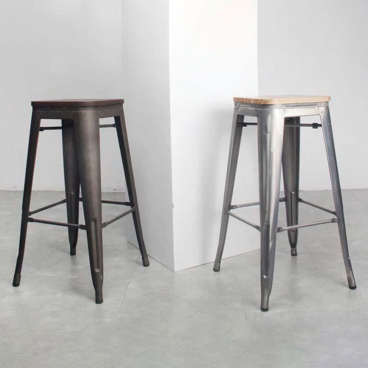 Industrial Square Backless Bar Stool Metal Indoor Stool for Bristol