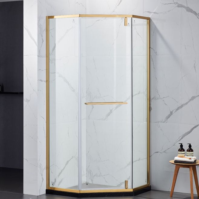 Pivot Tempered Glass Shower Door, Diamond Shape Stainless Steel Frame Shower Door