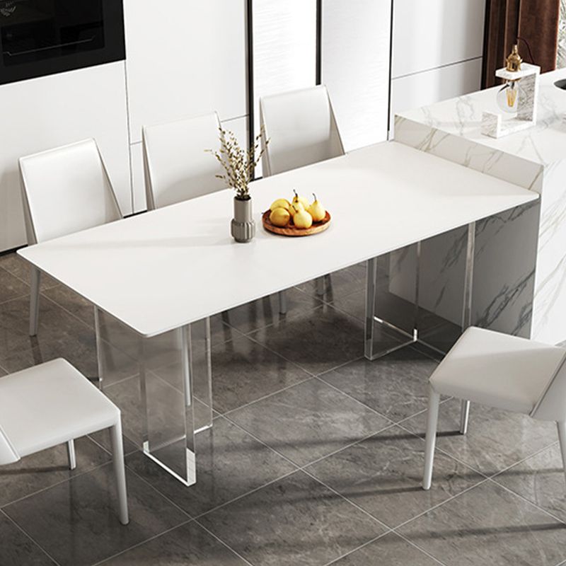 Modern Double Pedestal Dining Table Slate Dining Table for Dining Room