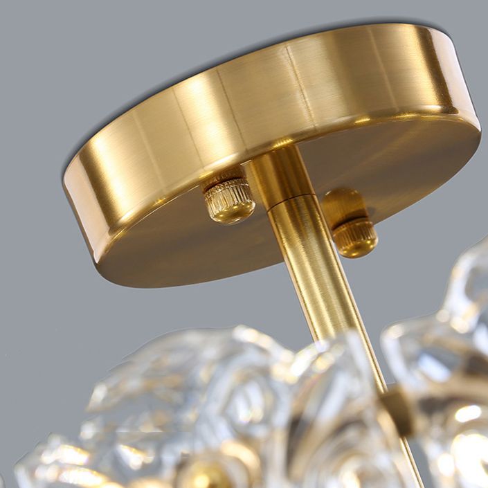 Modern Geometric Ceiling Light Glass Flush Mount Light for Living Room