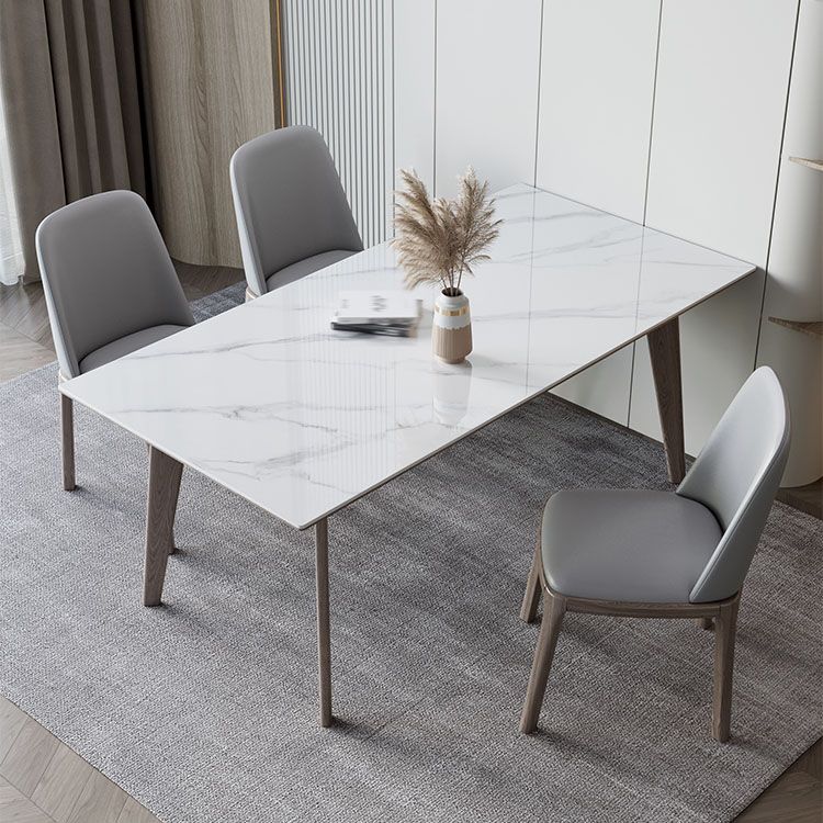 Modern Rectangle Wood Dining Table Set 1/4/5/7 Pieces Dining Set for Home Use