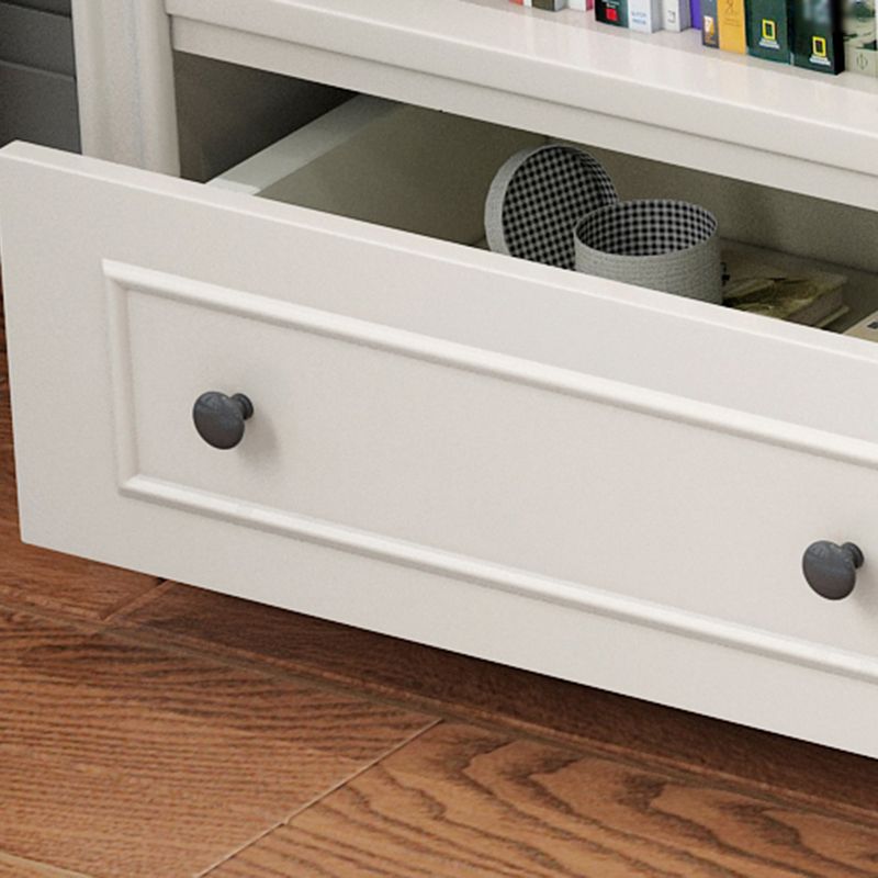 Libreria in stile scandinavo con cassetti libreria di scaffali bianchi per casa e ufficio