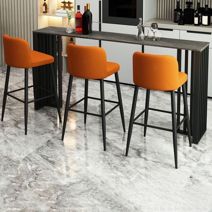 1/4 Pieces Industrial Black Bar Table Set Rectangle Bistro Set with Stone Top