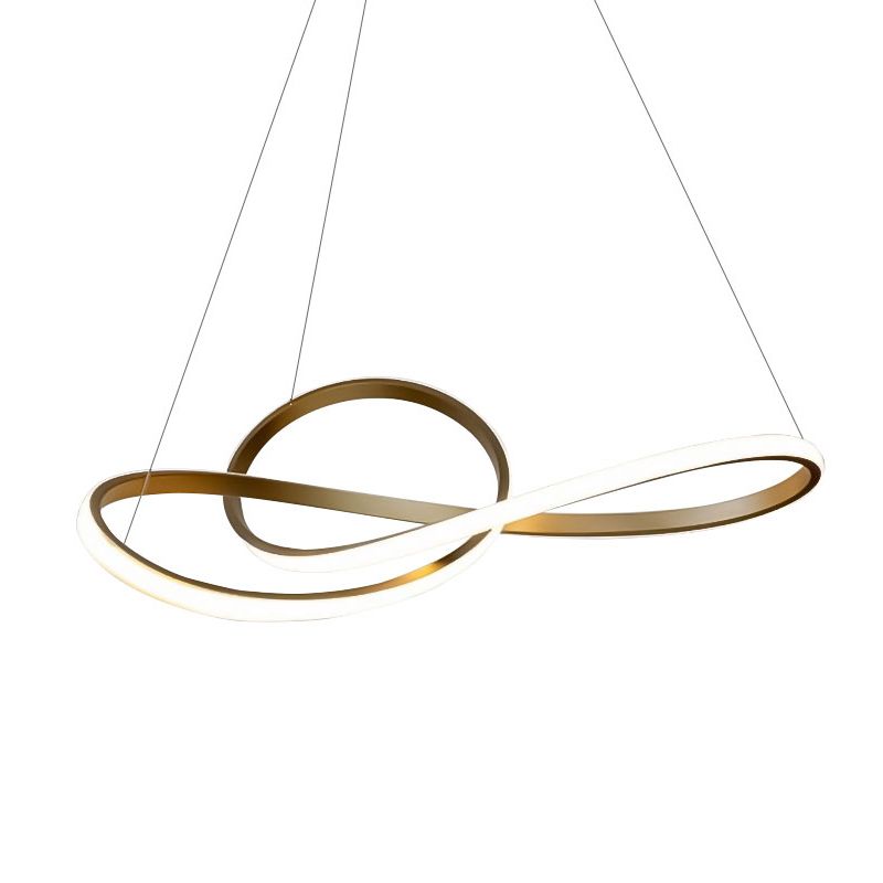 Modern Linear LED Pendant Chandelier Light Aluminum Chandelier in Gold Finish