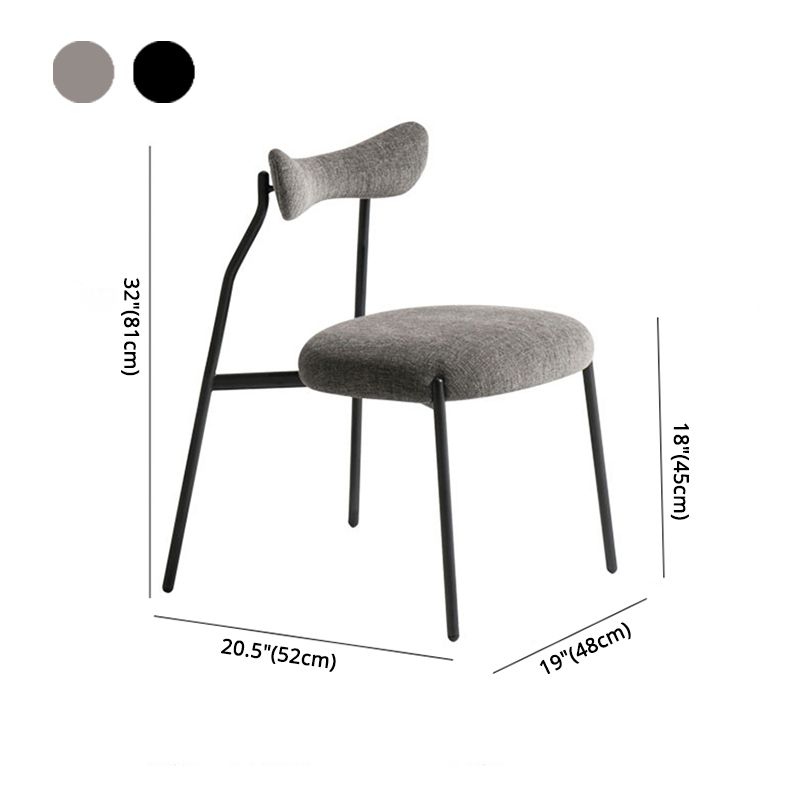 Restaurante de terciopelo estilo diseñador, silla lateral de comedor, silla de comedor con respaldo abierto