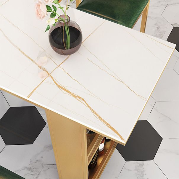 Rectangular Table and Stool Set 1/7 Pieces Modern Pub Dining Set