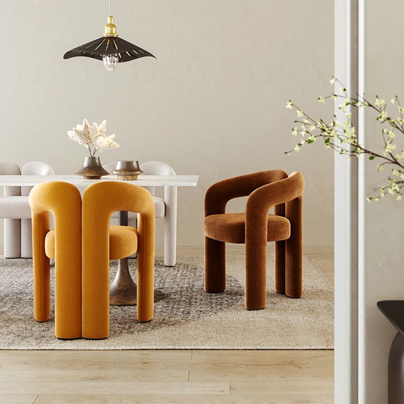 Modern Contemporary Upholstered Arm Chair Open Back Dining Chair for Dining Room