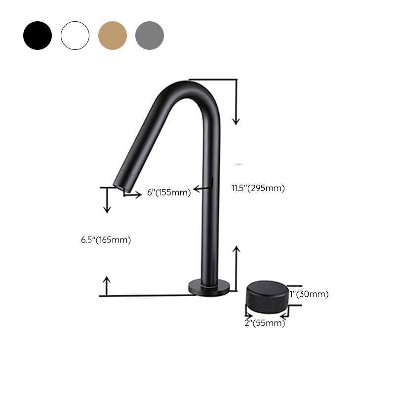 Widespread Modern Bathroom Faucet Knob Handle Gooseneck Vessel Faucet