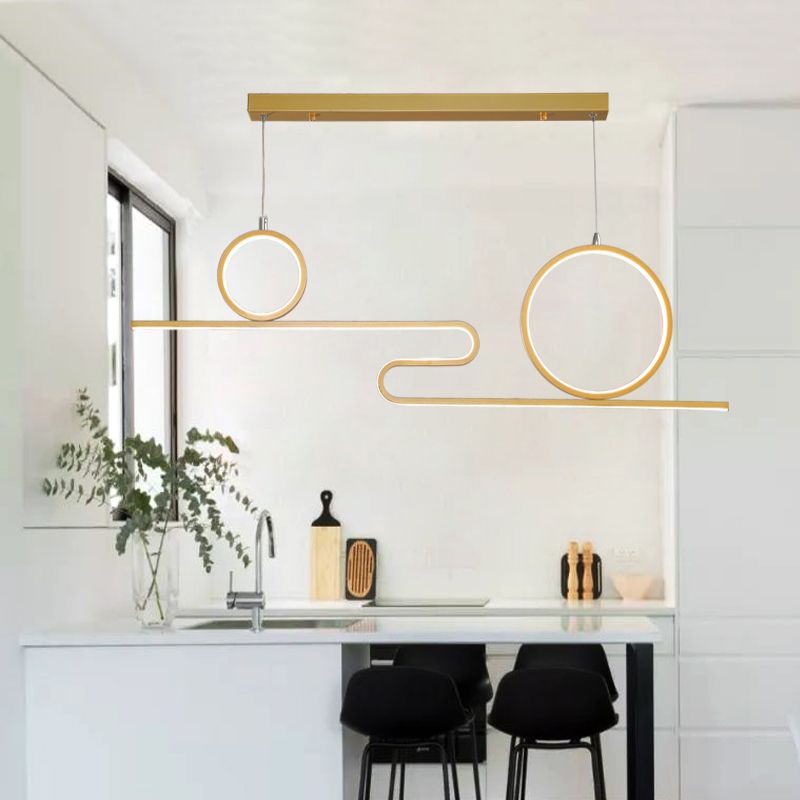 Luces de la isla de forma lineal Luces de estilo contemporáneo 3 accesorios de iluminación colgante de luz