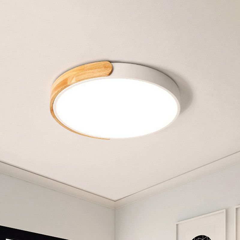 Lámpara de techo empotrada circular acrílica, accesorio de iluminación de montaje empotrado LED sencillo para dormitorio de niños