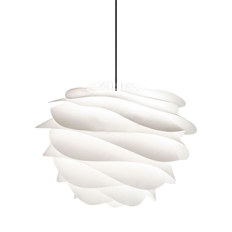 Modernist Layered Petals Drop Pendant Acrylic 1-Light Living Room Ceiling Suspension Lamp in White