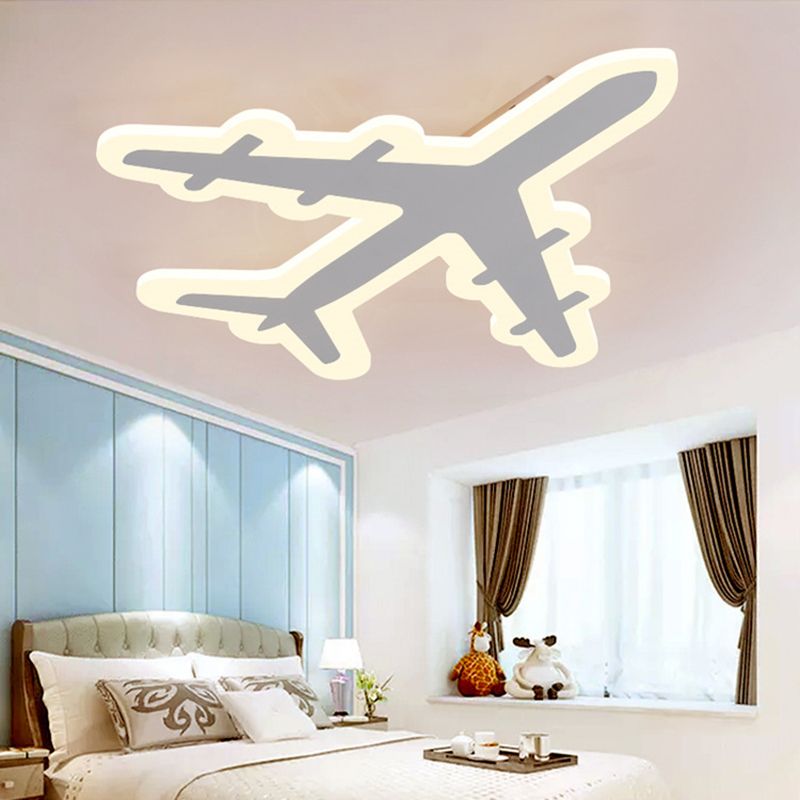 Weiße Flugzeug-Unterputzleuchte, künstlerische Acryl-LED-Deckenleuchte für Schlafzimmer