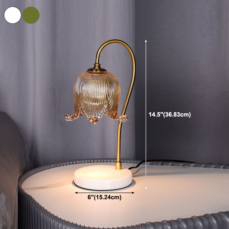 Moderner Stil Blumenform Tisch Beleuchtung Glas 1 Lichttischlampe ohne Dekorationen