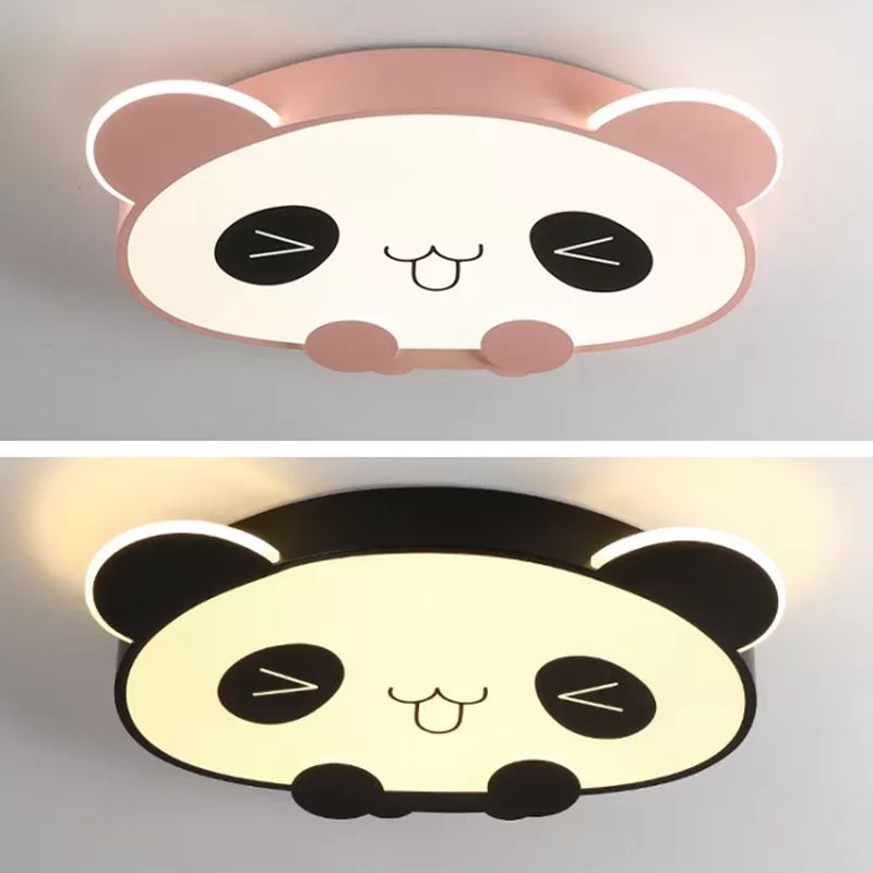LED Bedroom Ceiling Mount Light Fixture Kids Style Flush Mounted Ceiling Light with Panda Acrylic Shade