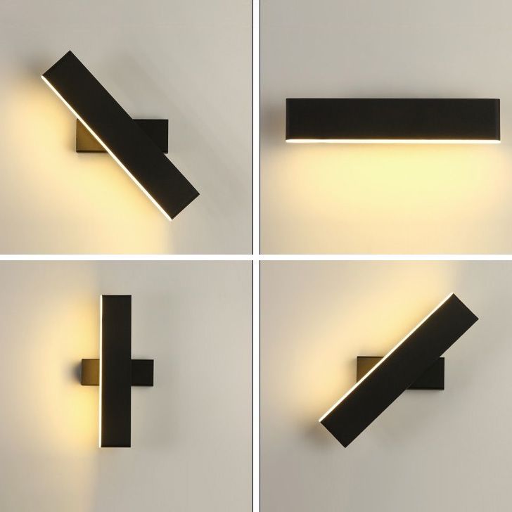 Modern Style Rectangular Wall Lamps Metal 1 Light Wall Mounted Lamps