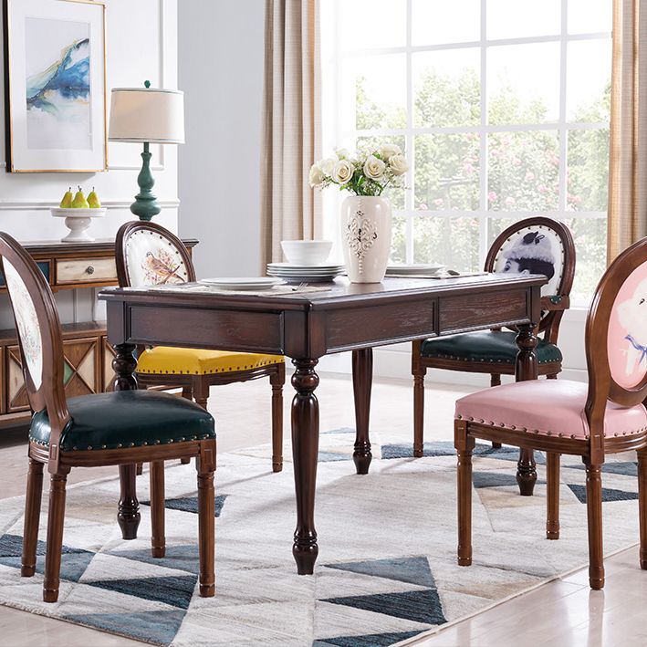 Mesa de madera de madera sólida Mesa de comedor de madera moderna de mediados de siglo con 4 patas