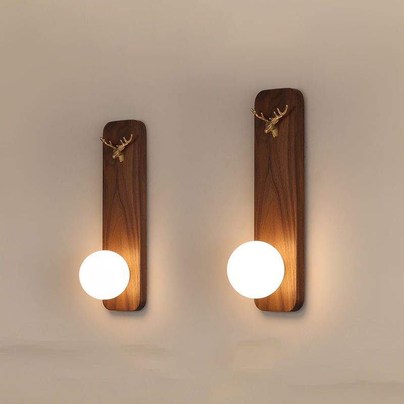 Contemporary 1 Head Wall Sconce White Glass Wall Mounted Light for Reading Room