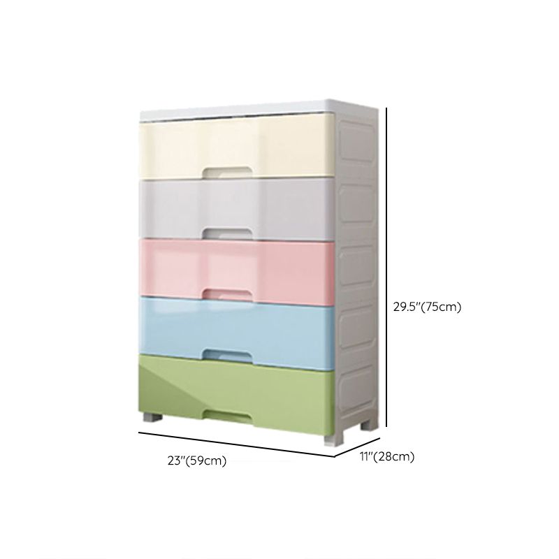 Northern European Plastic Nursery Dresser Vertical Kids Nightstand for Home