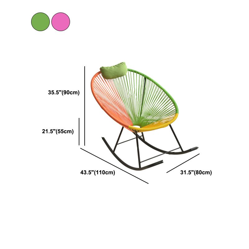 Contemporary Rocking Accent Chair Metal and Wicker Rocker Chair 28.3" x 43.3" x 35.4"