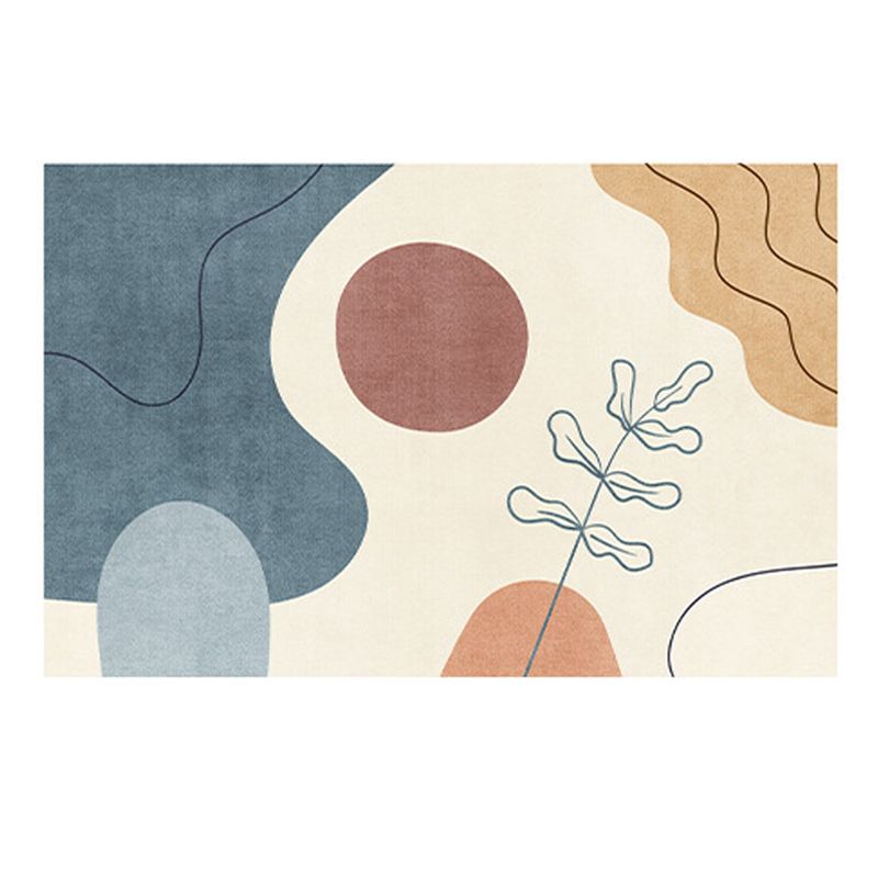 Funky Area Carpet Contemporary Polyester Rug Washable Stain Resistant Indoor Rug for Home Decor