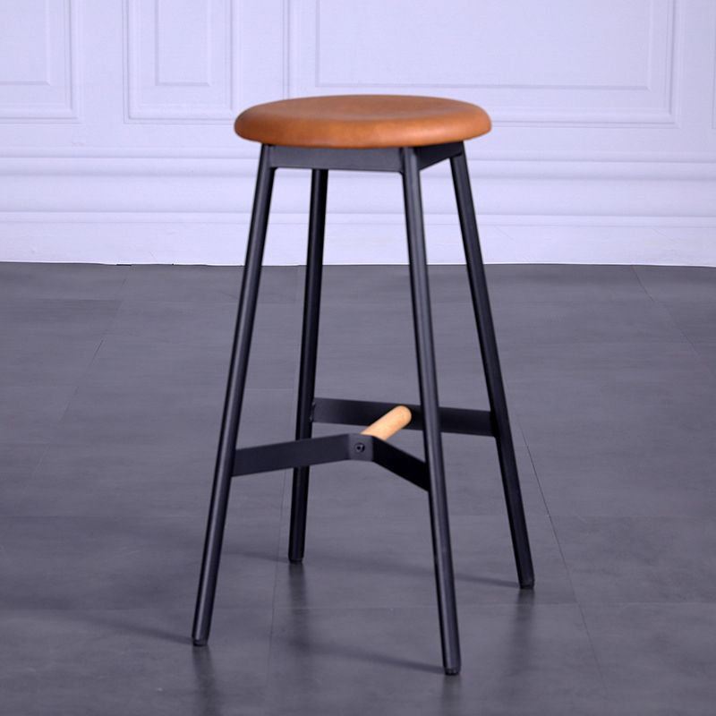 Modern Style Bar-stool Round Seat Counter Bar Stool with Metal Legs for Home