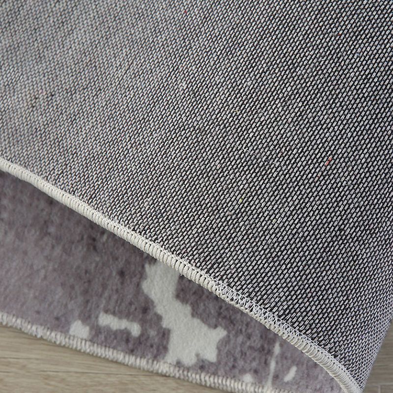 Stylish Grey Geometric Pattern Area Rug Polyester Fringe Area Carpet Stain Resistant Rug for Bedroom